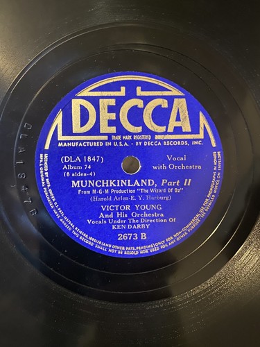 THE WIZARD OF OZ Rare Original 1939 4x78 Decca Set - MGM Judy Garland -TOP COPY! - Foto 10 di 14