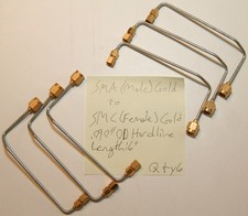 (6) SMA(Male) Gold to SMC(Female) Gold 0.090" OD Hardline Cables 6"