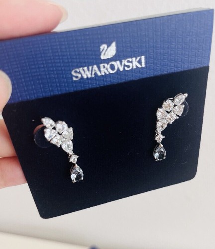 Authentic New SWAROVSKI Mix Crystal Cut Drop Pierced Rhodium Plated 5562086 - Picture 2 of 3