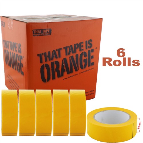 JTape 1125.2450 24 mm x 50 m 100°C wasserdicht orange feine Linie/Abdeckband x6 - Bild 1 von 3