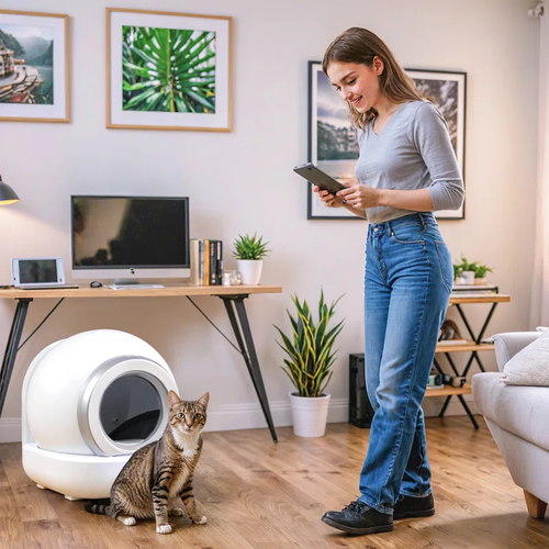 Selbstreinigende automatische Katzentoilette mit App Fernbedienung - Bild 3 von 12