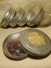 7pc empty 16mm Metal film DOUBLE can 7" 400ft movie reel storage tin canister 18