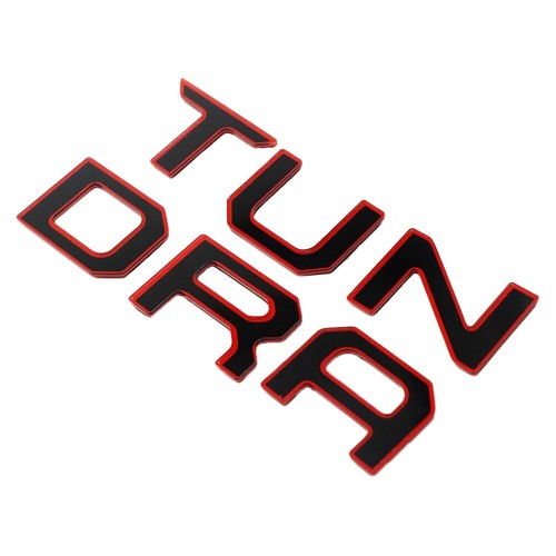 Black&Red Letters For TUNDRA 2022 2023 2024 Front Grill insert Emblem 3D Sticker - Picture 4 of 6