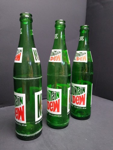 Set Of 3 Vintage Mountain Dew Bottles - Picture 6 of 12