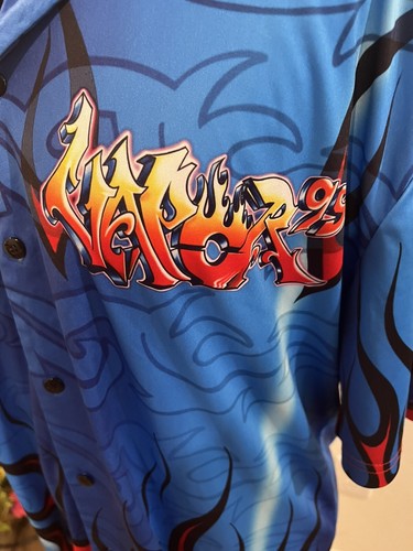 T6 Hot Rod Hawaiian All Over Graphic Button Up Shirt Vapor95 Size L - Picture 2 of 7