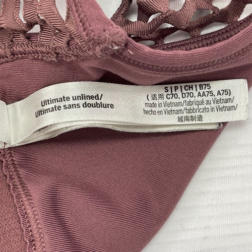 Victorias Secret PINK Ultimate Mesh Detailed Unlined Sports Bra Maroon Sz Small - Picture 4 of 5