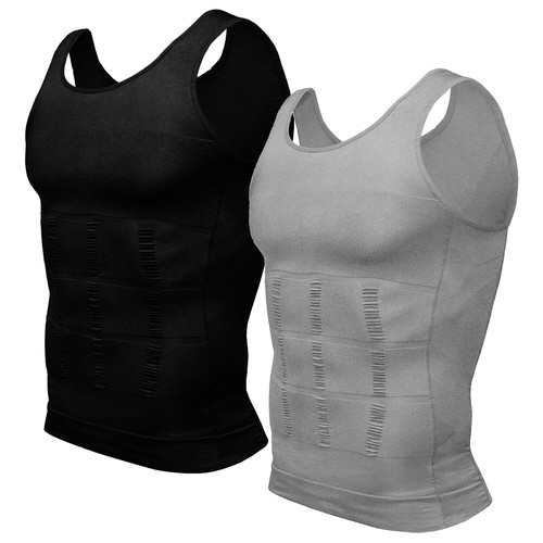 US Men Slimming Body Shaper Tank Top Abdomen Gynomastica Compression Vest Shirts - Picture 20 of 33