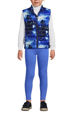 Lands End Space Blue Puffer Vest M 10/12 Outer Space Galaxy. Thermoplume. Unisex - Picture 13 of 14