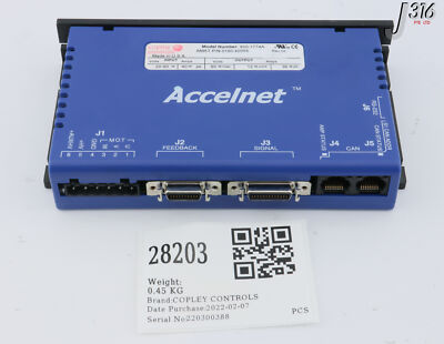 a 28203 COPLEY CONTROLS SERVO DRIVE, ACCELNET, AMAT 0190-42055 800