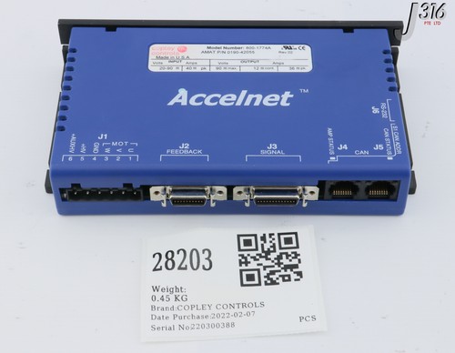 28203 COPLEY CONTROLS SERVO DRIVE, ACCELNET, AMAT 0190-42055 800-1774A - Afbeelding 1 van 5