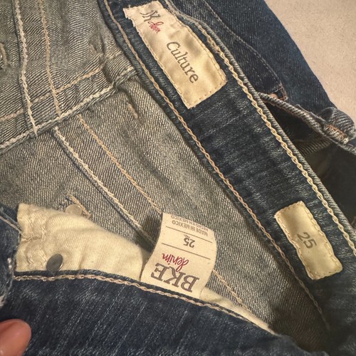 2 Pair BKE Culture & NOBO Denim Shorts Size 25 distressed high rise blue jean - Picture 8 of 8
