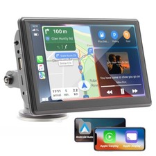 Portable 7"Car Stereo Radio Wireless Apple Carplay/Android Auto Touch Screen GPS