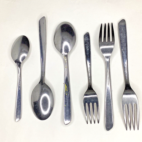 NIGHT SKY Superior International Silver LOT 6 PC Spoon Fork Stainless Atomic - Bild 5 von 7