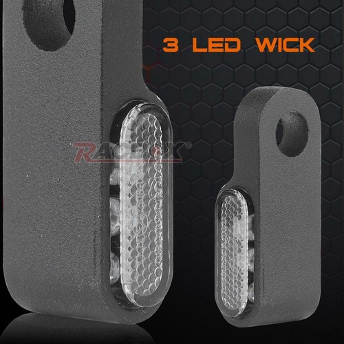 2PCS Motorcycle 3LED Turn Signal Indicators Blinkers Light Amber Black Lamp Set - Picture 5 of 8
