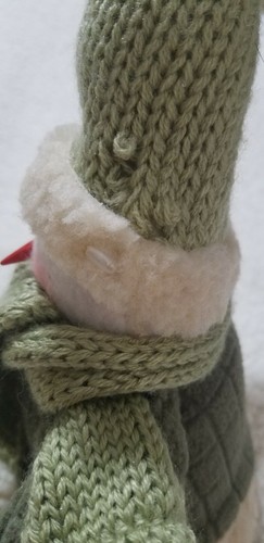 Christmas Snowman Shelf Sitter Decoration Green Coat, Santa Hat and Scarf - Picture 4 of 12
