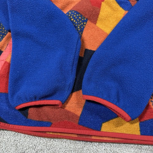 REI Kids T-Snap Fleece Pullover Retro Abstract Colorblock Outdoor Blue Orange L - Picture 9 of 14