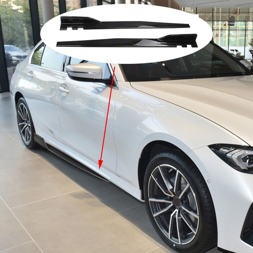 Gloss Black For BMW 328i Front Bumper Lip Spoiler Splitter + Side Skirt - Picture 7 of 10