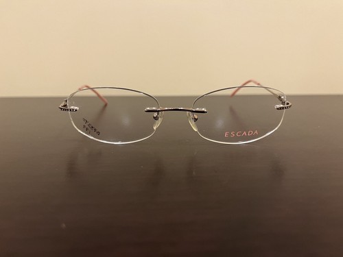 NEW Escada Col SBN VES 533S Silver Crystals Rimless EYEGLASSES GLASSES 53-17-135 - Picture 3 of 14