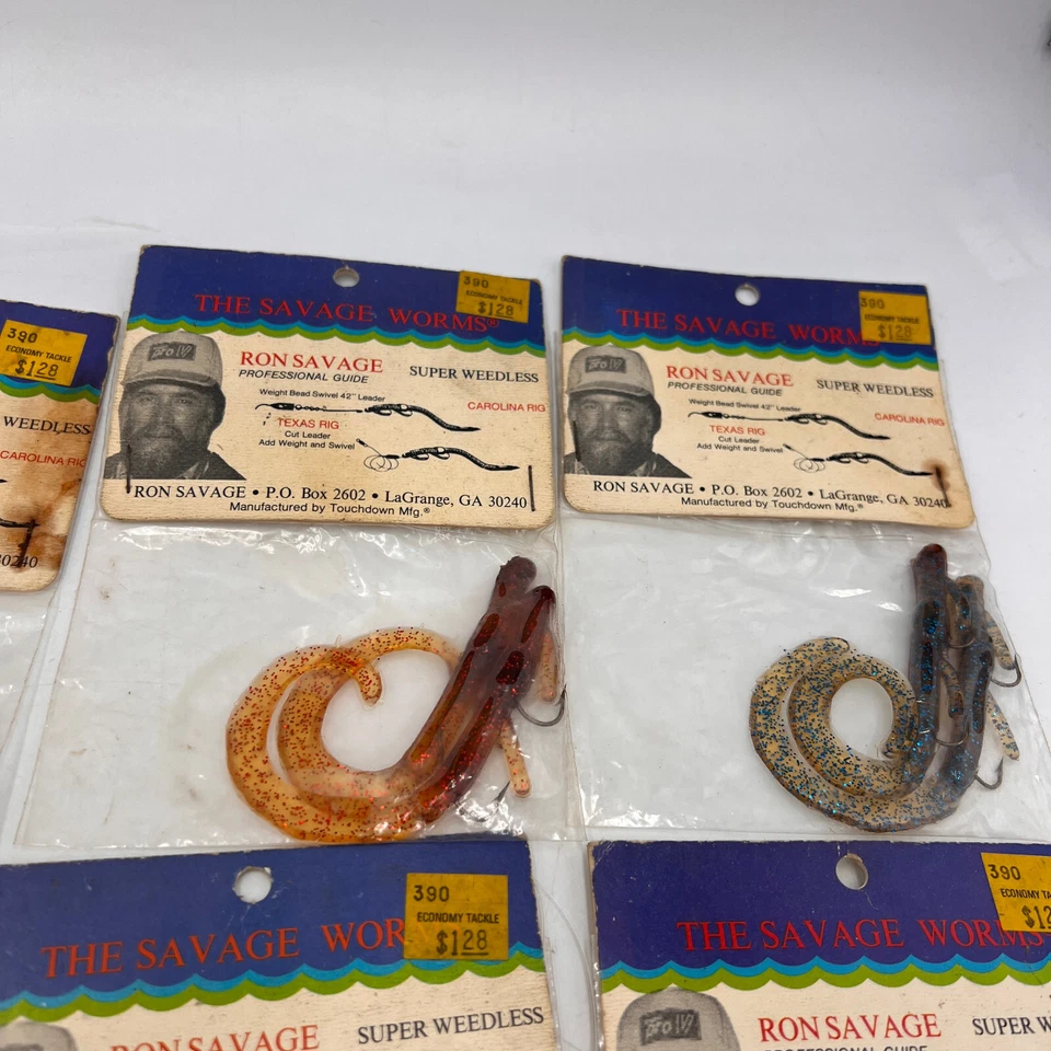 LOTE DE COLECCIÓN NUEVO RON SAVAGE WORMS plástico aparejado sin malezas touchdown Texas Rig Foto 3 de 4