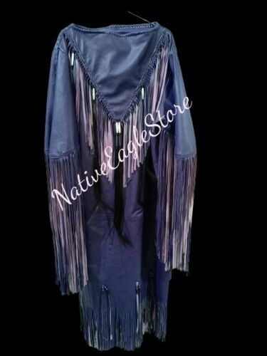 Damen Old Style Leder lange Fransen Hochzeitskleid Powwow Regalia WD22A - Bild 14 von 16