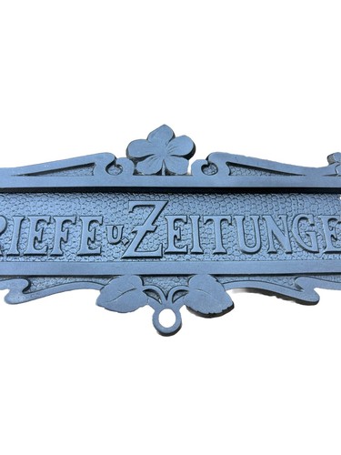 Antiker Briefschlitz Briefeinwurf Briefklappe Guss Briefe / Zeitungen Jugendstil - Bild 3 von 5