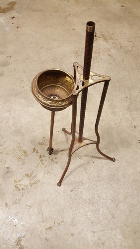 Antique/Vintage "Chautauqua " Extendable Brass Floor Oil Lamp - Picture 8 of 12