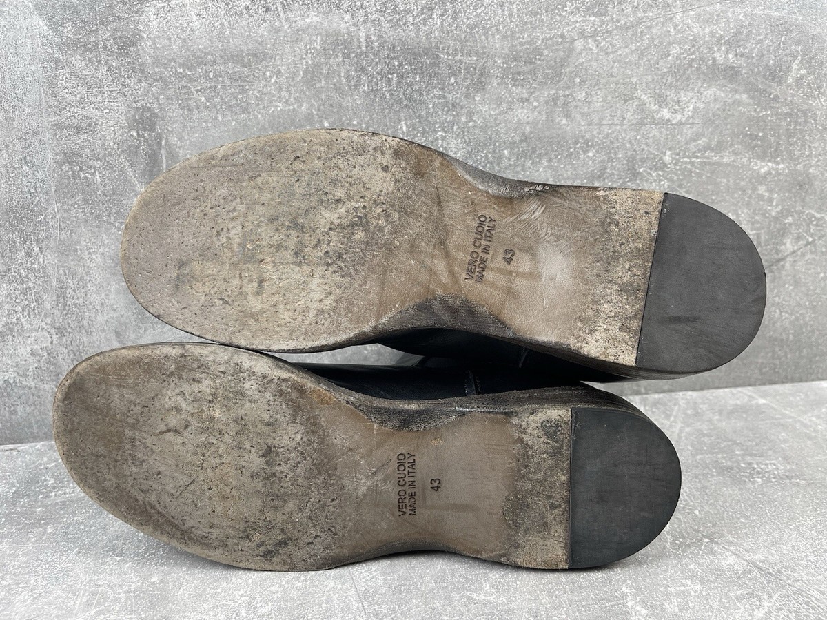 靴 black boots opium archive Archive Avant Garde Opium Black Leather Chelsea Boots Size