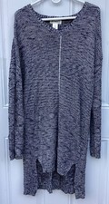 Vtg Say What Womens High Low Gray Sweater Dress Size 1X