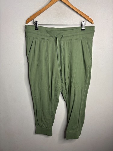 Pantalon de jogging taille haute Lululemon Draw String taille 14 vert 6406
