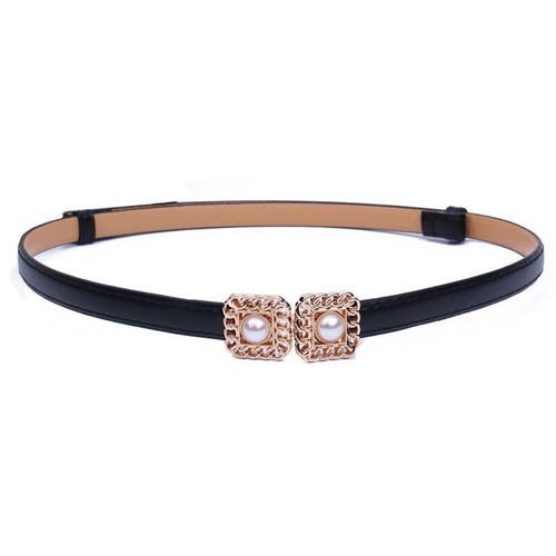 Ceinture ajustable Cummerbunds femme boucle nacrée fine ceinture PU ceinture taille - Photo 11/15
