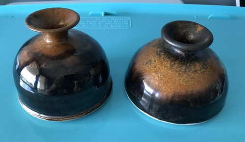 Ceramic Stoneware Weed Pot 2 Bud Vases Signed Tim Kerns Pigeon River Pottery - Picture 1 of 10