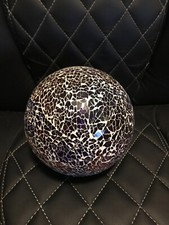 Blue  White Speckled Glass Art Ball/ Sphere/ Globe Accent Decoration