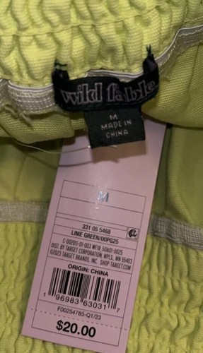 Pantaloncini Wild Fable vita liscia orlo grezzo donna M verde lime - Foto 5 di 6