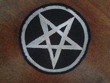 PENTAGRAM Circular PATCH size 7cm-diameter OCCULT BLACK METAL SYMBOL MAGICK