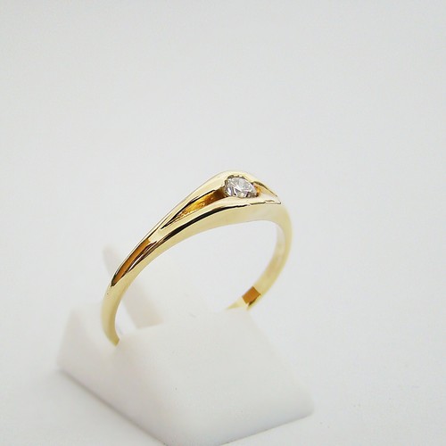 Ring Gold 585er / 14 kt Brillant Edelstein Diamant Solitär - Bild 2 von 5
