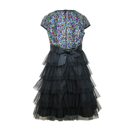 Girl Kid National Pageant Wedding Formal Party Black 4-16years Multi Layer Dress - Picture 3 of 7