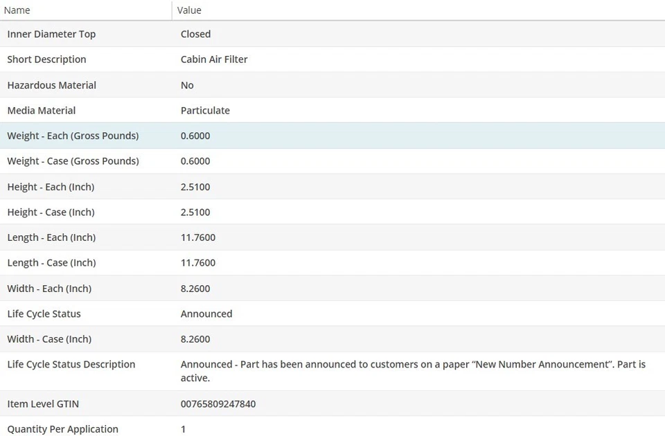Filtro de aire de cabina WIX para BMW 325I 1992-1995 L6-2,5 L Foto 4 de 4