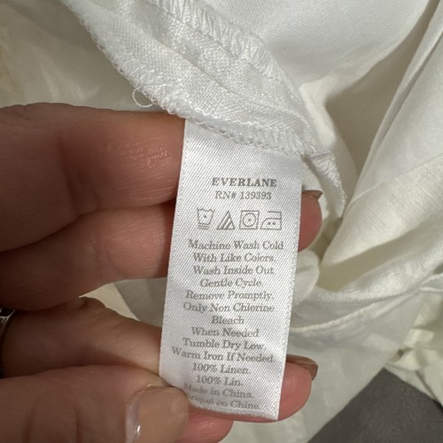 NWT Everlane Womens Elastic Wst 100%Linen Straight Fit Wide Leg Ankle Pants Sz 8 - Picture 5 of 9