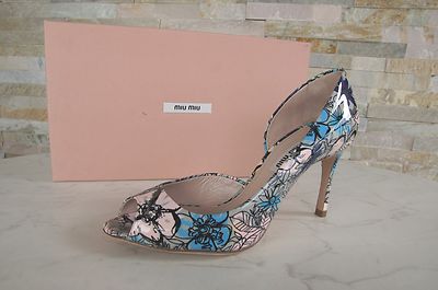 MIU Prada Size 36,5 Open-Toes Peep-Toes Pumps Shoes Flowers New