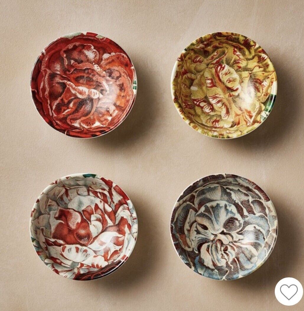 John Derian for Target 4pc Fall Stoneware Condiment Dish Set Floral New eBay