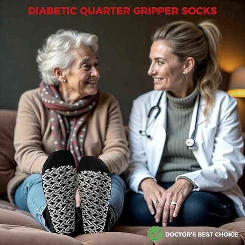 Wholesale Mens Ankle Gripper Non Skid Diabetic Socks Non Binding Loose Fit Top - Picture 14 of 23