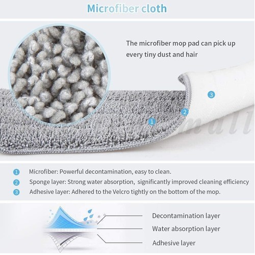 Spray Mop Microfiber Flat Mop Cleaner Household Floor Kitchen Bath Broom W/PADS - Picture 8 of 12