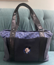 VINTAGE 1990s Mickey Mouse Diaper Bag EUC Dolly Disney, Navy Blue w/ Pads, Nylon