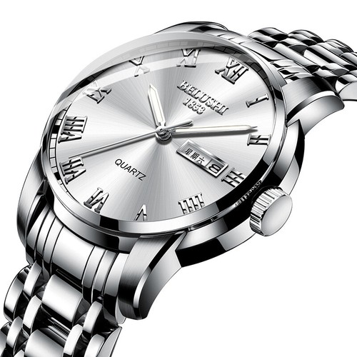 Uhr Herren Edelstahl Wasserdicht Uhren Classic Business Quarz Armbanduhr - Bild 6 von 10