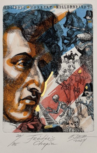 OLEG DERGACHOV: Exlibris "Frederic Chopin" for Norbert Hillerbrandt - Imagen 1 de 2