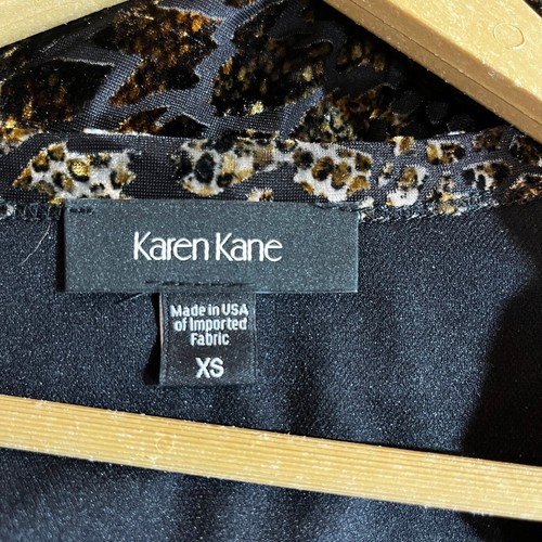 Karen Kane Dress Womens XS Black Velvet Burnout Snakeskin Witchy Goth Grunge - Picture 5 of 9