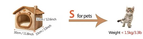 Faltbares Tierhaus Katzen- und Hundebett klein waschbar Größe S - Bild 2 von 5