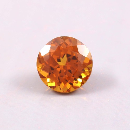 7x7 mm AAA Qualität Natürlicher Ceylon Fanta Orange Saphir Lose Rund Edelsteinschliff - Bild 4 von 6