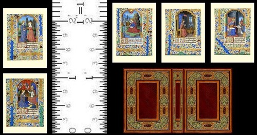 1:12 SCALE MINIATURE BOOK FRENCH BOOK OF HOURS 1485 MEDIEVAL - Picture 3 of 3