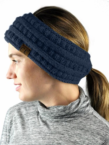 NEU! C.C Ohrenwärmer Zopfmuster flauschig gefüttert Ohrenwärmer Pferdeschwanz Pony Stirnband - Bild 82 von 208